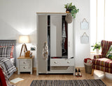 Lancaster 3 door 2 drawer wardrobe grey