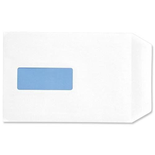 5 Star Eco Envelopes Recycled Pocket Self Seal Window 90gsm C5 229x162mm White (Pack of 500)