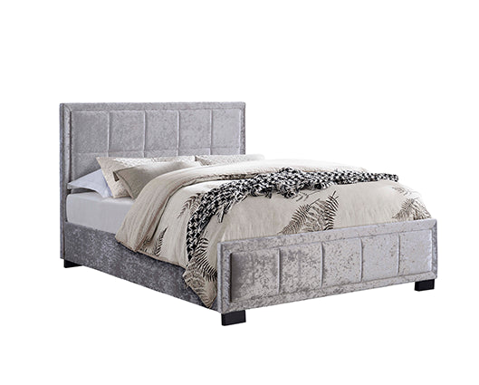 Hannover Double Bed- Crushed Steel Velvet