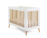Maya Mini Cot Bed - White with Natural