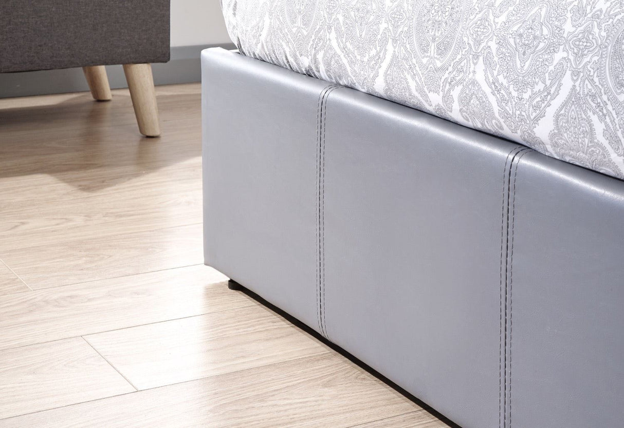 side lift ottoman 120cm grey pu
