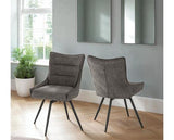 LEWIS SWIVEL DINING CHAIR (X2 PER BOX) - GREY FABRIC