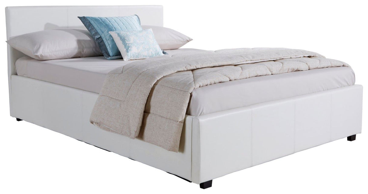 Serena Side lift Ottoman Small Double Bed - White