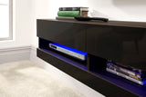 Galicia 120cm wall tv unit with led black