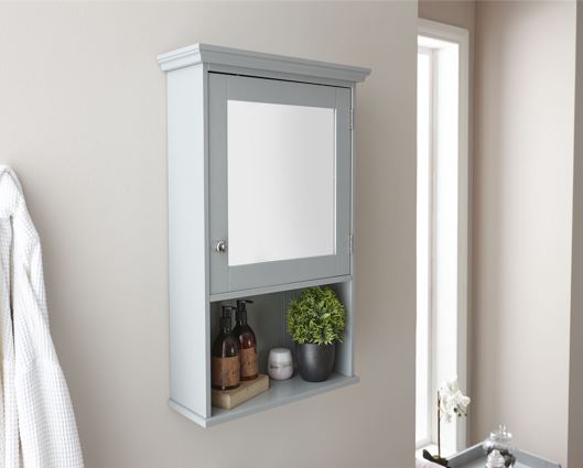Colonial mirrored cabinet grey