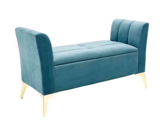 Pettine Ottoman Storage Bench Teal