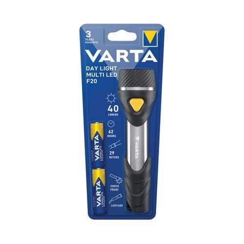 Varta Day Light Multi LED F20 Torch with 9 LEDS 62 Hours Run Time Black&#47;Grey 16632101421