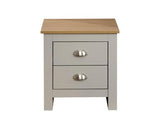 Lancaster 2 drawer bedside grey