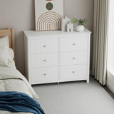 Nairn White 3+3 drawer wide chest of drawers
