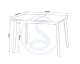 EMERY EXTENDING DINING SET (X6 CHAIRS) - NATURAL OAK EFFECT