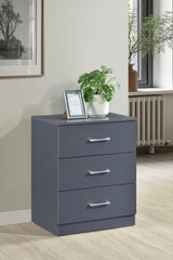 Highbury 3 Drawer Chest - Dark Grey