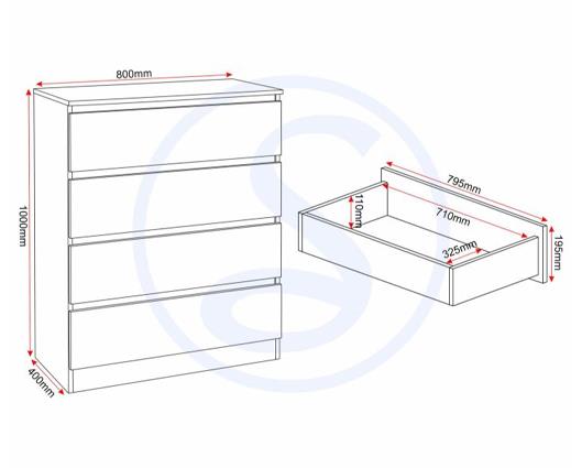 MALVERN 3 DOOR WARDROBE BEDROOM SET - BLACK
