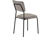 SHELDON DINING CHAIR (X4 PER BOX) - GREY VELVET FABRIC