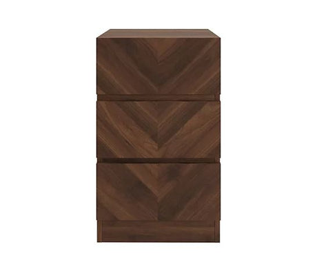 Catania 3 Drawer Bedside Table Royal Walnut X2
