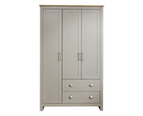 Lancaster 3 door 2 drawer wardrobe grey