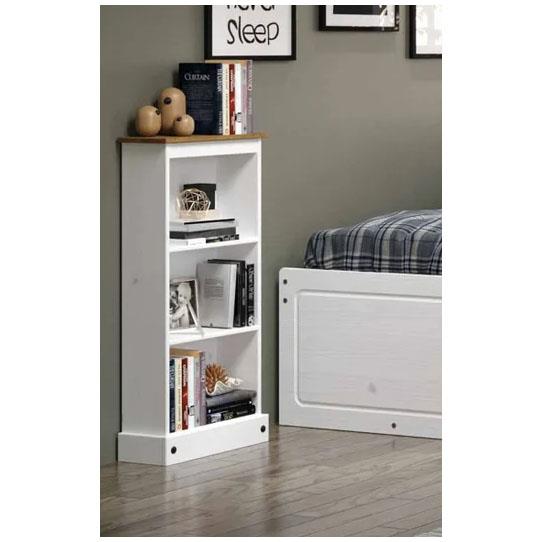 Low narrow bookcase