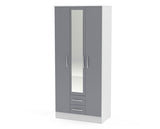 Lynx 3 Door 2 Drawer Wardrobe With Mirror