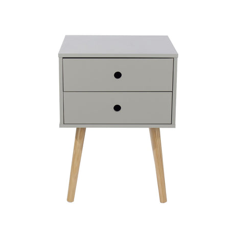 Scandia 2 Drawer Bedside Cabinet-Light Grey