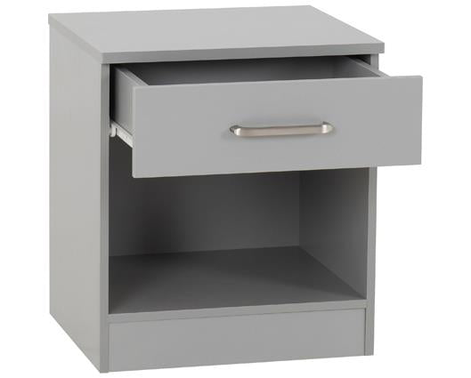 DAKOTA 1 DRAWER BEDSIDE - LIGHT GREY