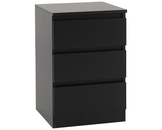 MALVERN 3 DOOR WARDROBE BEDROOM SET - BLACK