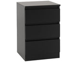 MALVERN 3 DOOR WARDROBE BEDROOM SET - BLACK