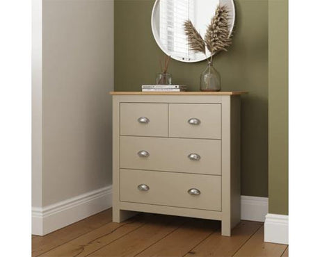 Lancaster 2+2 Drawer Chest Cream
