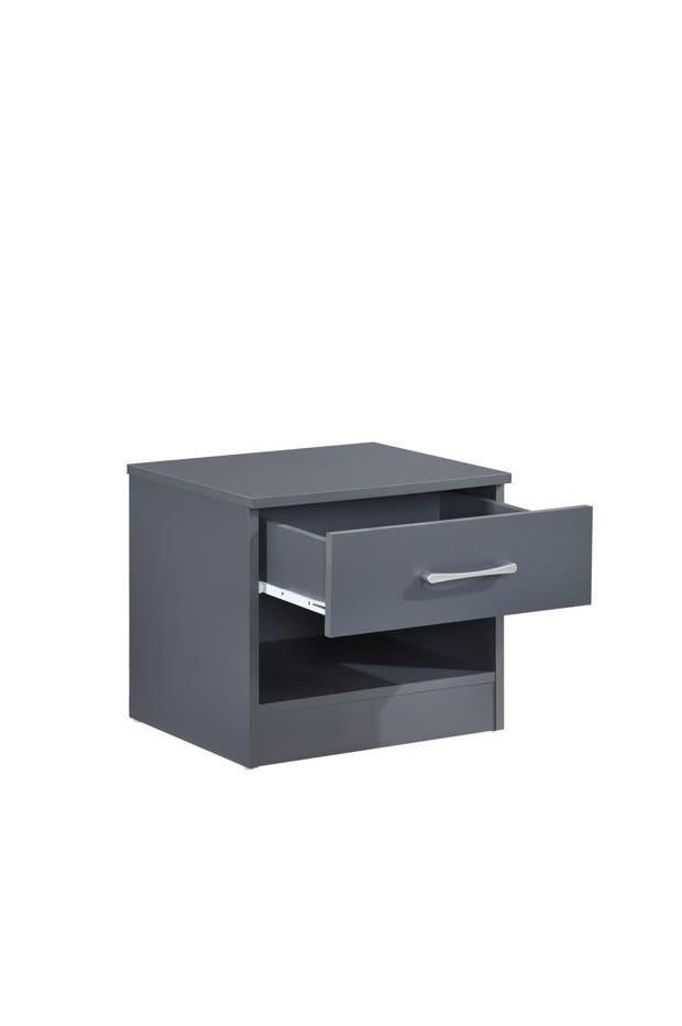 Highbury 1 Drawer Bedside - Dark Grey