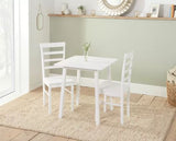 Stonesby Dining Set with 2x Upton Chairs White
