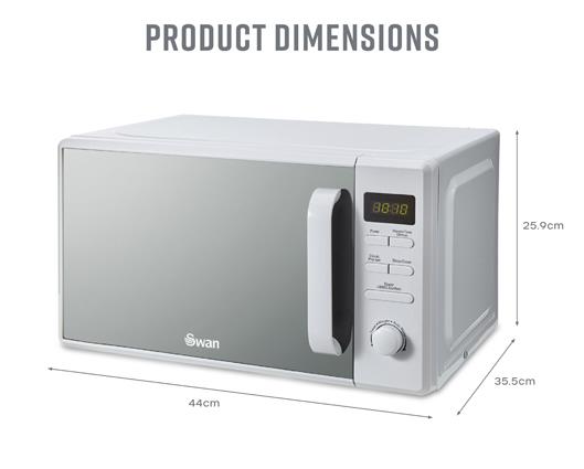 Swan 20L 800W Microwave Digital White