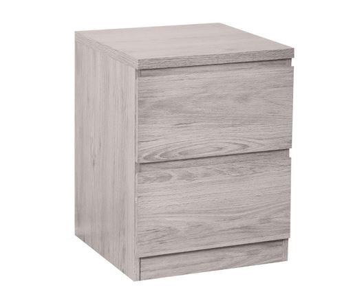 JUPITER 2 DRAWER BEDSIDE - GREY OAK