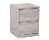 JUPITER 2 DRAWER BEDSIDE - GREY OAK