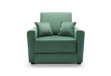 Olly Velvet Single Sofa Bed - Forest Green