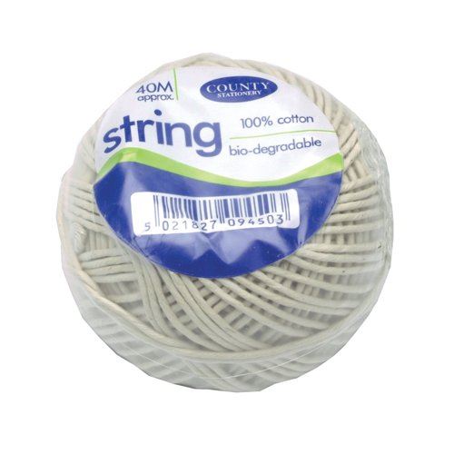 Cotton String Ball Medium 40m Biodegradable (Pack of 12) C172