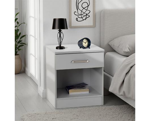 DAKOTA 1 DRAWER BEDSIDE - LIGHT GREY