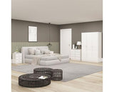 DENVER 3 DOOR WARDROBE BEDROOM SET - WHITE GLOSS