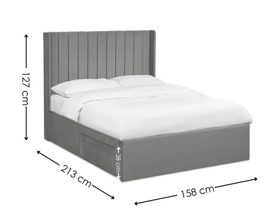 Leila Dual Storage Door Bed Steel Grey - King