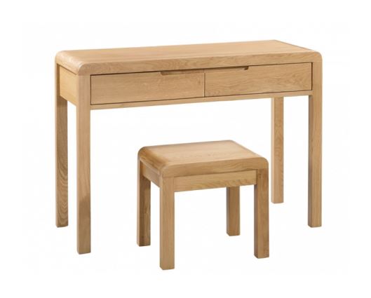 CURVE 2 DRAWER DRESSING TABLE & STOOL ASS