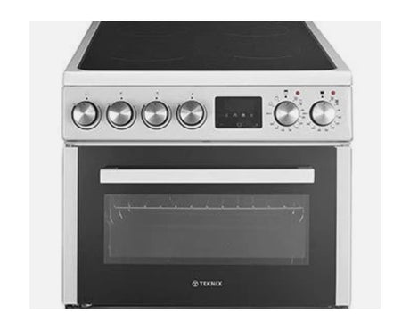 Teknix TKED54W 50cm Twin Cavity Electric Oven with Ceramic Hob