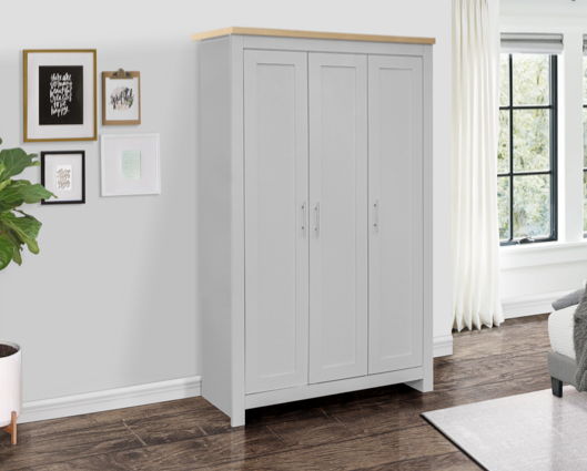 Highgate 3 Door Wardrobe-Grey