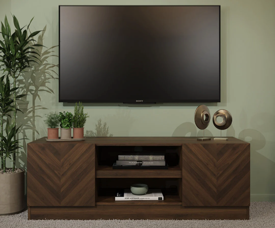 Catania 2 Door TV Unit Royal Walnut