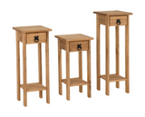 Corona Plant Stands (Set of 3) - Distressed Waxed Pine