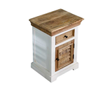 Alfie Solid Mango Wood Bedside Cabinet 1 Drawer + Door