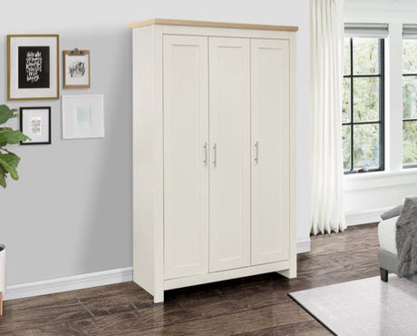 Highgate 3 Door Wardrobe-Cream