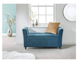 Genoa window seat teal fabric