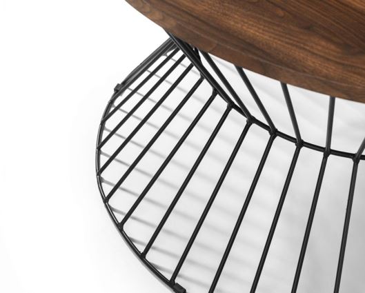 JERSEY ROUND WIRE COFFEE TABLE - WALNUT