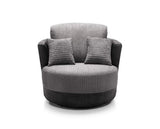 Dino Swivel Chair- Black & Charcoal