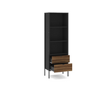 Opus 2 Drawer Bookcase- Walnut & Black