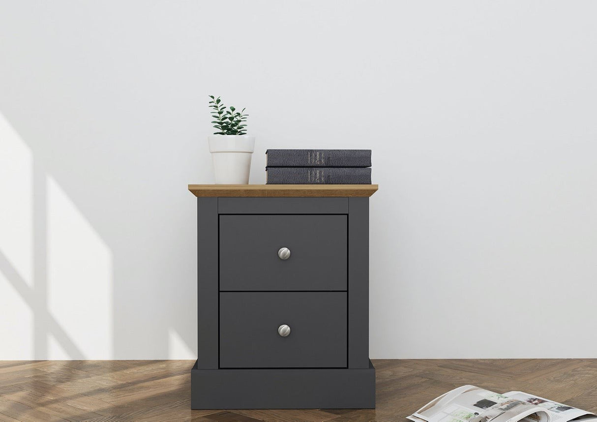 Devon Bedside Cabinet Charcoal