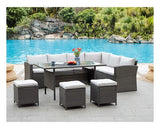 Cairo Grey Corner Sofa Set w/ Stools & Cover