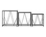 Athens Square Nest Of Tables - Concrete Effect/Black